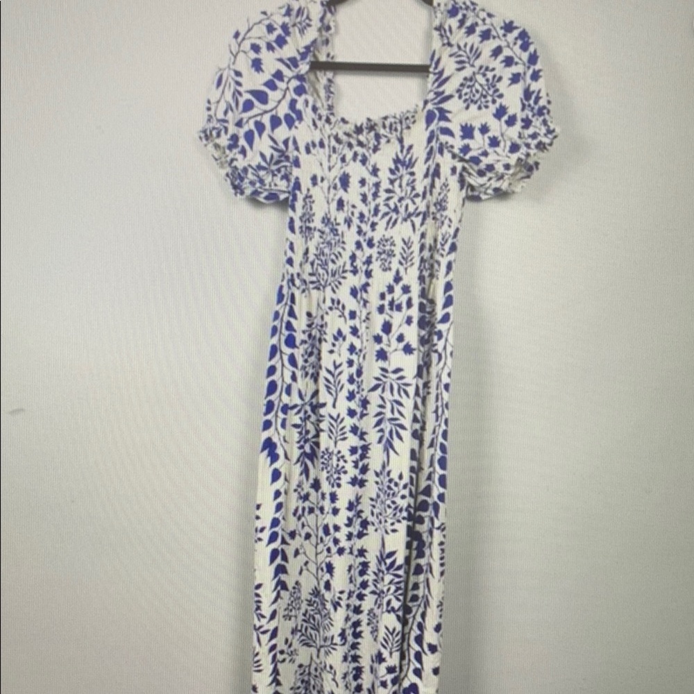 Floral Blue and White Maxi Dress